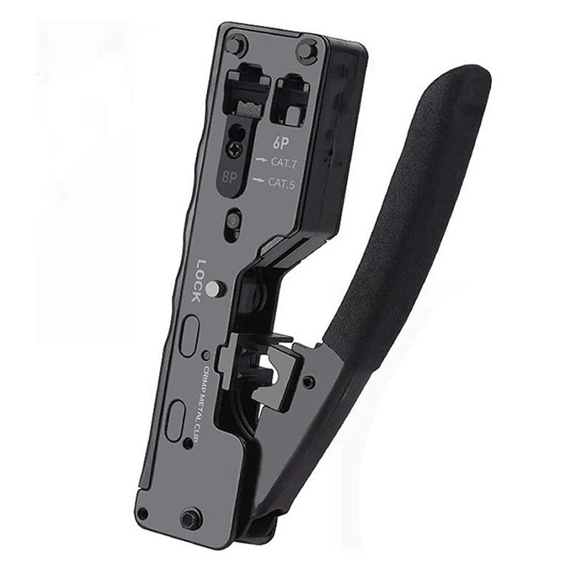 ZoeRax RJ45 Crimp Tool Ethernet Crimping Tool Wire Cutter Crimper for Cat7 Cat6a Cat6 Cat5e Pass Through Connectors
