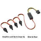 Graphics Card Hard Drive Cable GPU PCIE 8Pin Female To 1 2 3 4 SATA Hard Drive 18awg Power Supply Cable 12V To IDE Molex Cables