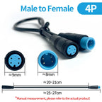 4Pcs M8 IP67 Waterproof Sensor Cable Connector 2 3 4 5 6 Pin Male Female Plug Socket 20cm Wire Extension Kit Industrial