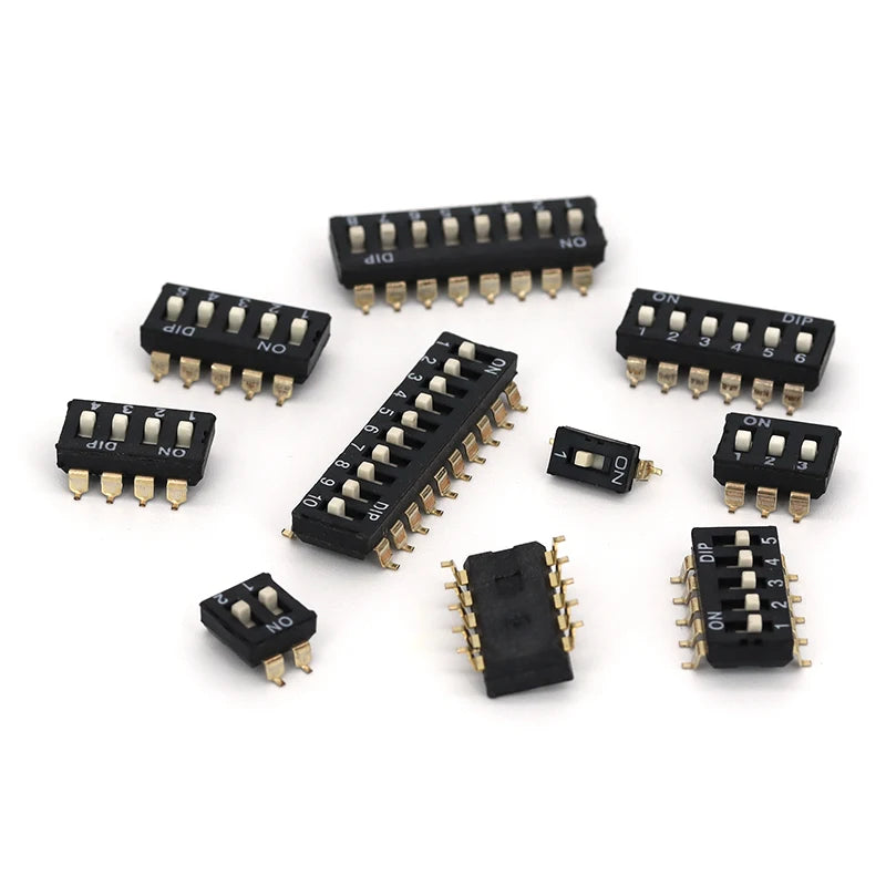 5pcs Slide Type Switch Module 1 2 3 4 5 7 8 10PIN /1.27/2.54mm Position Way SMD/DIP Pitch Toggle Switch Snap Switch Dial Switch