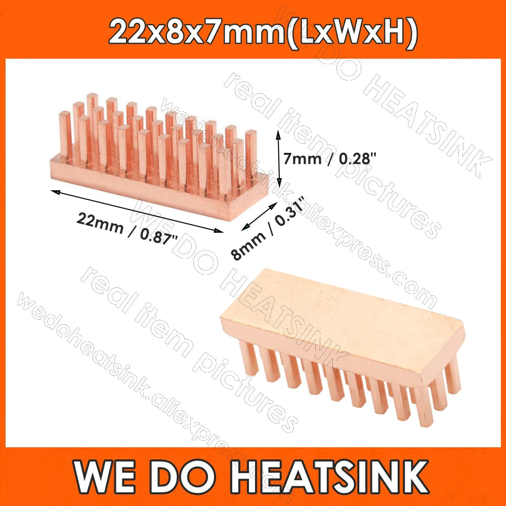 WE DO HEATSINK Small Tiny Useful Pure Copper Heat Sink Without or With Thermal Pad For Raspberry Pi Banana Pi IC Chipset Package