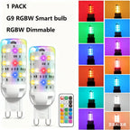 G9 LED Color Changing Light Bulb with Remote,Warm White/Cool White/RGB 12 Color Changing,Sync and Memory,Dimmable G9 LED Bulb