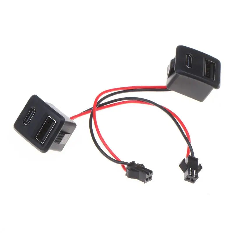 1/2/5Pcs Double Layer USB Female Base Type-C Socket With Cable Connector Female USB Lamp Charging Power Socket For Electronics