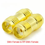 Connector SMA to SMA/ RP-SMA to SMA / RPSMA Male Plug & Female Jack Slide-on Straight RF Coax Adapter Connector for WIFI Antenna