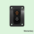 UP DOWN ARROWS Momentary Rocker Switch 7P (ON)-OFF-(ON) DPDT Retractive Switch + Wires for Car Boat Marine Vehicle Yacht Ship