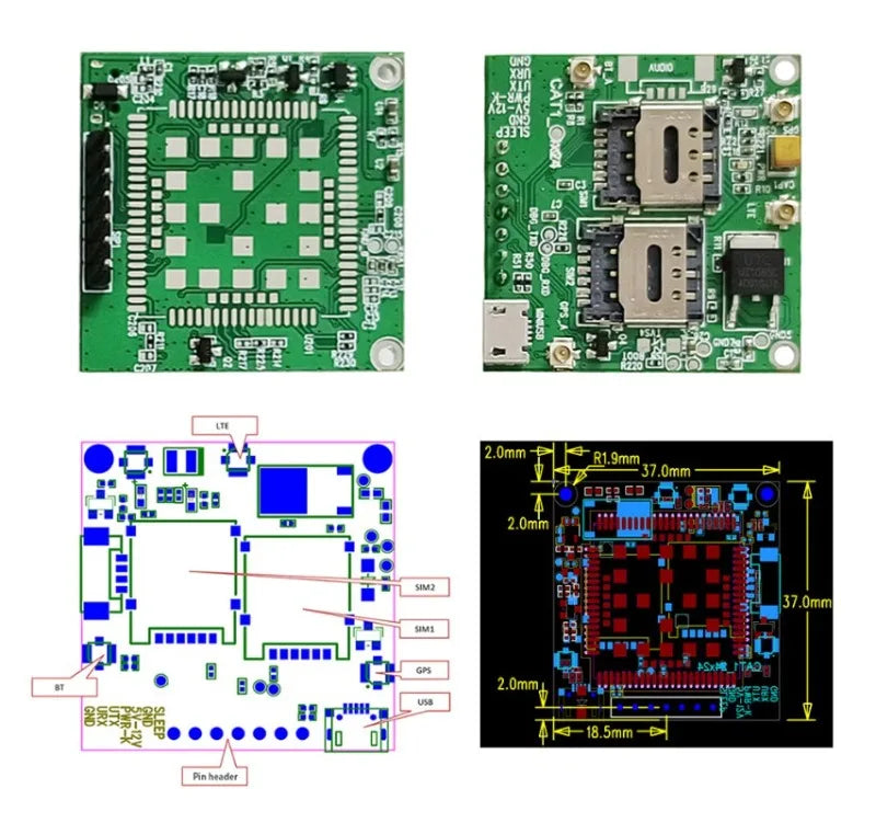 SIMCOM BK-SIM7000G SIM7000E SIM7070G SIM7070E Module Core Board SIM7000G NBIOT CATM Qualcomm Chip, Support GNSS