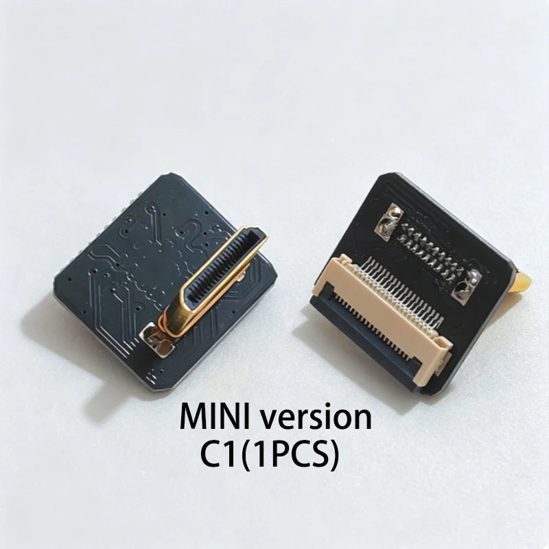 1PCS Ribbon FPV HDMI-Compatible Connector Flexible Flat Cable Raspberry Pi 4 Micro HDMI to HDMI/Mini HDMI Female 90 Degree FFC