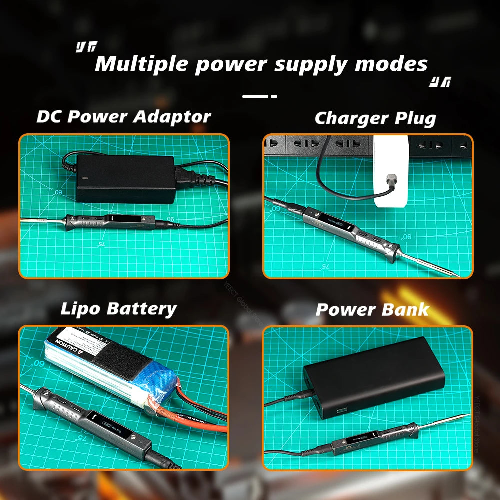 Original TS101 Soldering Iron Adjustable Temperature Digital Solder Station 90W Mini TS100 TS 101 Upgrade With Tips