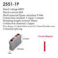Electrical Cable Wire Connectors Push-in Terminal Block Universal Compact Wiring Multiple In Out Spliceable Mount On Din Rail