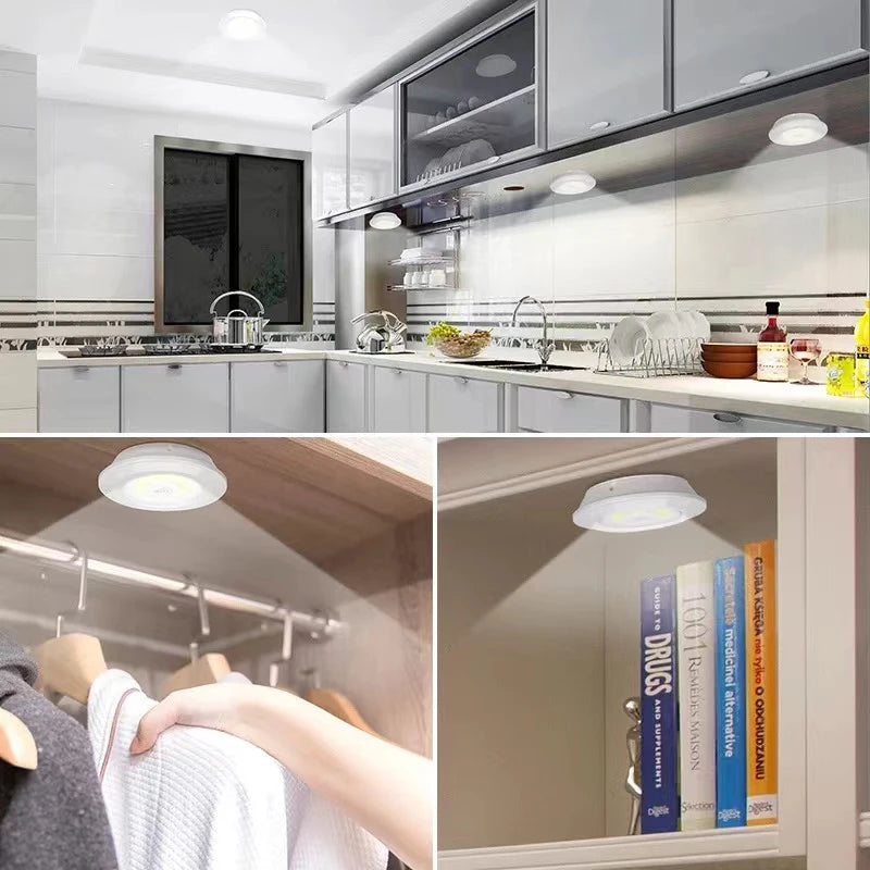 Dimmable LED Under Cabinet Light with Remote Control Battery Operated LED Closets Lights Wardrobe Bathroom Lighting Night Light