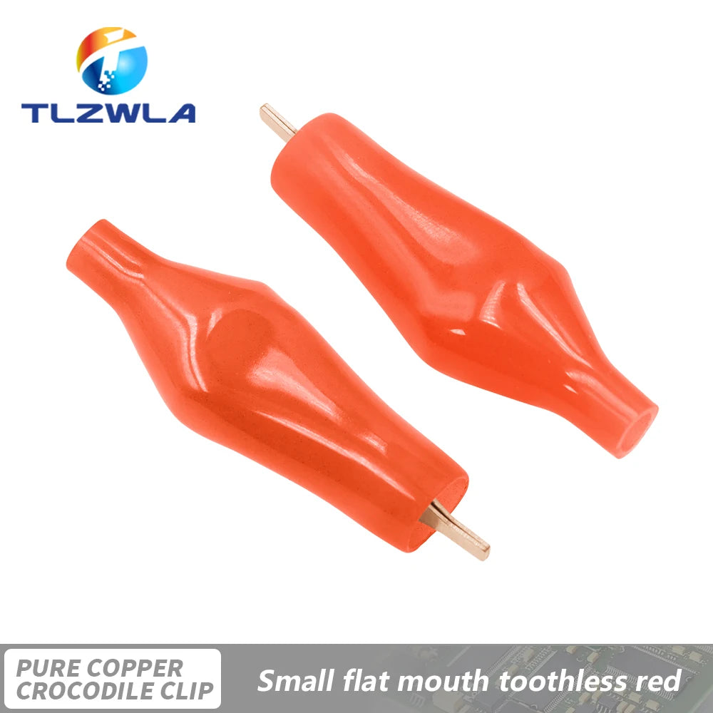 10PCS 5A Mini Copper Test Crocodile Clamp 28mm Flat-mouthed Dental Crocodile Clamp