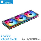 Jonsbo ZB-120/240/360 ARGB Computer case fan,4 sides Infinity Mirror lighting effect/28MM thickness integrated cooling fan
