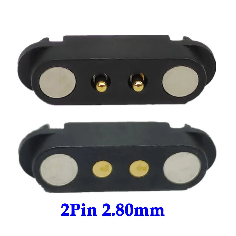 1sets 2A 2Pin DC Magnetic Pogo Pin Connector 2 Pin Pogopin Male Female Spring Loaded DC Power Socket Pitch 2.80mm