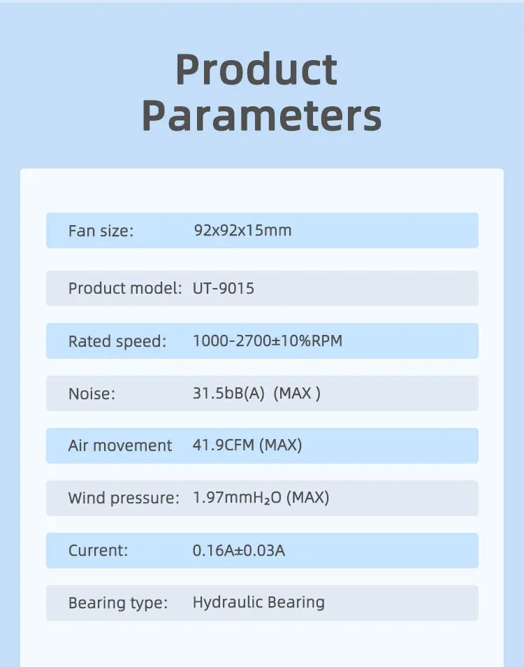 TEUCER 8015 Computer Case Fan 80mm/92mm 4-pin PWM High Airflow Ultra-thin Cooling Fan 1200-3000RPM Cascadable FDB Bearing Fan
