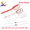 100Pcs/Lot  1W Zener Diode  3.3V 4.7V 5.1V 5.6V 10V 18V 1N4728  1N4729 1N4730 1N4731 1N4732 1N4733 1N4734 1N4735 1N4742DO-41 NEW