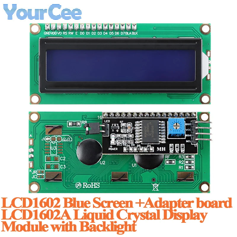 LCD1602 LCD2004 Yellow-Green/Blue Display Screen with Adapter Board with I2C IIC LCD1602A LCD2004A LCD Module with Backlight