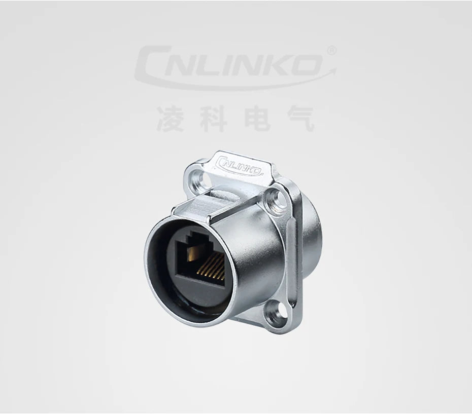 CNLINKO M24 Waterproof IP68 Circular RJ45 Connector 8P8C Cat6 Male/Female Panel Mount for Industrial Automation Marine & Outdoor