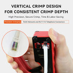 TOPLIA Vertical Network RJ45 Crimping Tool Kit Ethernet Crimp Tool Cable Crimper for RJ11/RJ12 Standard, RJ45 Pass Through