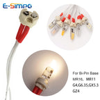 5/10/20/50Pcs MR16 Base Ceramic Socket Base with Silicone Cable for LED and Halogen Lamp MR11 G4 G5.3 GY6.35 Accessory 15cm