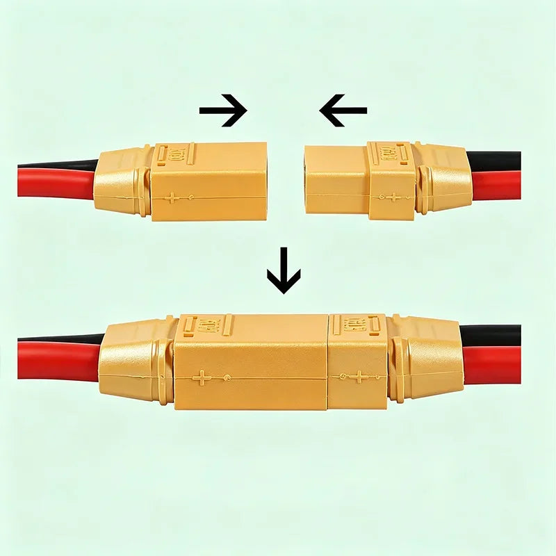 XT90 to GX16 Model Aircraft Connector GX16 2/3 Pin Male To Female Electric Vehicle Power Cord XT90 Battery Charging Output Cable