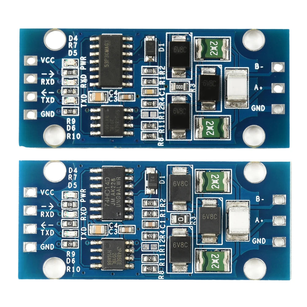DC3.3V/5V TTL to RS485 Interconversion Module Serial Level Conversion Board Serial Hardware Auto Flow Control 74HC14+SP485 Chip