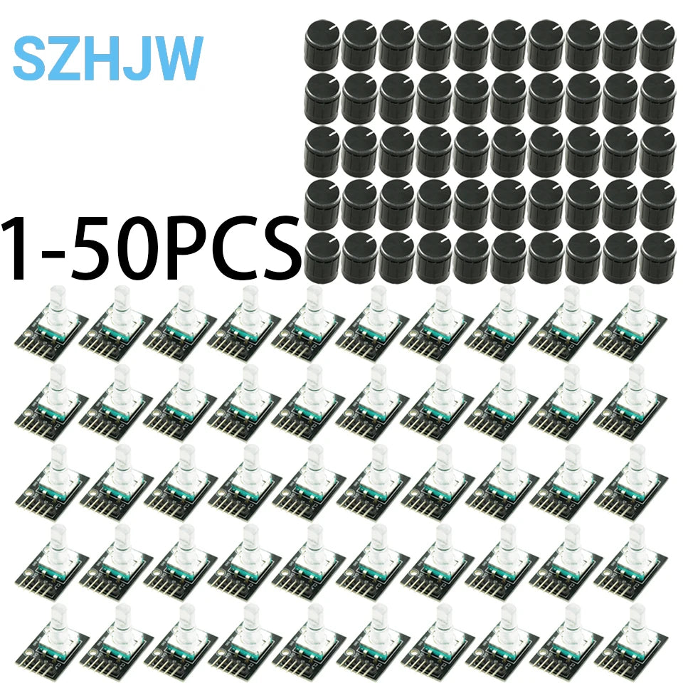 1-50PCS KY-040 Rotary Encoder Module – 20 PPR, 360° Infinite Rotation with Push Button, for Arduino Raspberry Pi