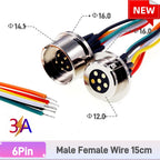 Magnetic Circular PogoPin Connector 2A Male Female Metal Spring Loaded 1/2/3/4/5/6 Pin DC Power Charger Wire JST SM Gold Plated