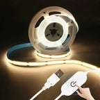 Touch Switch COB LED Strip Light 5V USB High Density RA90 Dimmable Flexible Tape TV Backlight Mirror Room Linear Lightings Decor