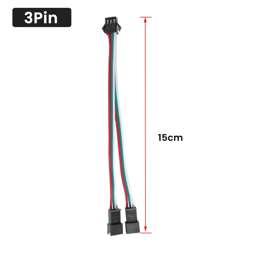 1-50PCS LED Strip Splitter Cable 2Pin/3Pin/4Pin/5Pin/6Pin JST SM Connector 1 Male to 2 Female for WS2811 WS2812 SK6812 RGB/RGBW