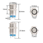 1pc 12mm Anti-Vandal Metal Push Button Switches High Flat Round With LED Green Red Blue White 3V 12V Momentary Latching Reset