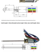 N20 Encoder Motor with Hall Sensor, 6V DC Micro Gear Motor Low Speed, M4 Threaded Shaft for DIY Robotics and Models