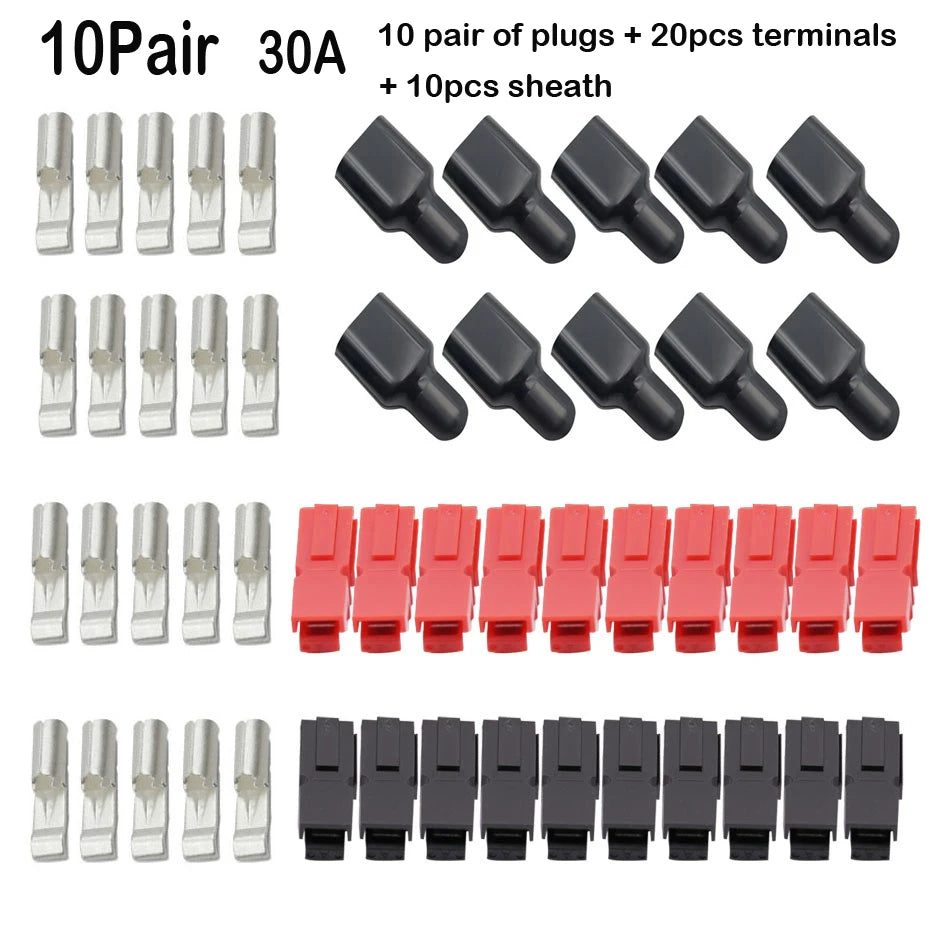 10/20 Pair 15A/30A/45A Amp Plug 600V Compatible For Powerpole Connector With Rubber Dust Cover Sleeves For Electric Equipments