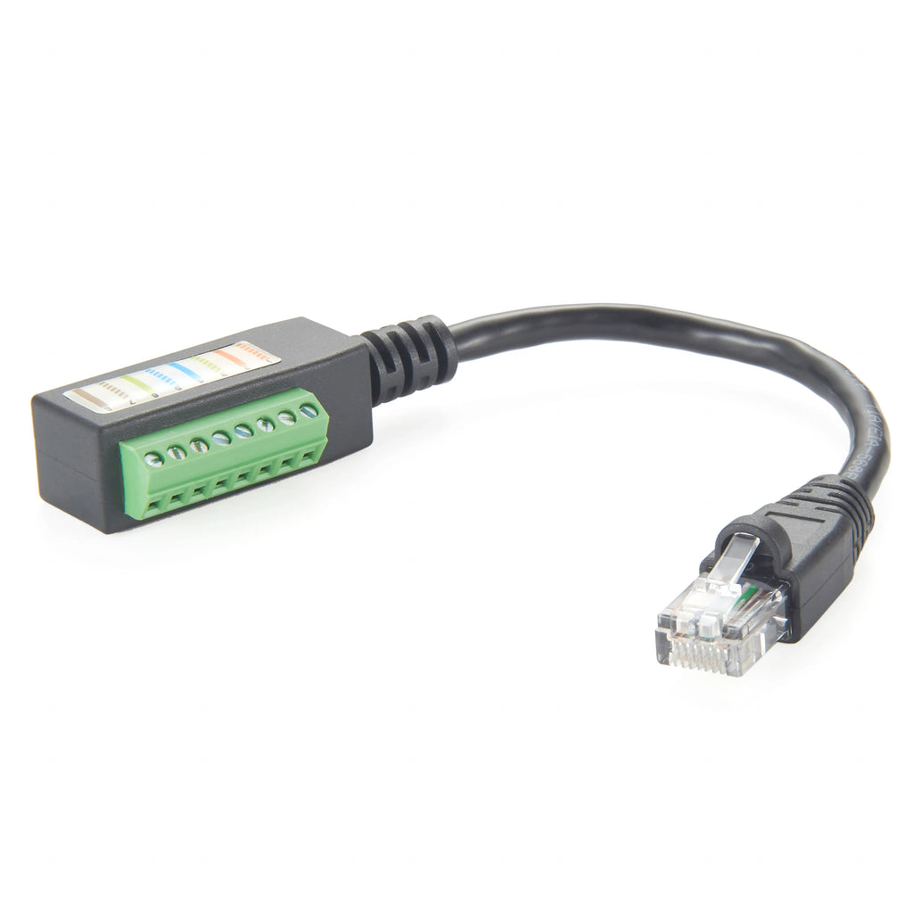 RJ45 8P8C Male to 8Pin Solderless Terminal Block Cable RJ45 to Screw Terminal Block Adapter RJ45 Screw Terminal Breakout Board