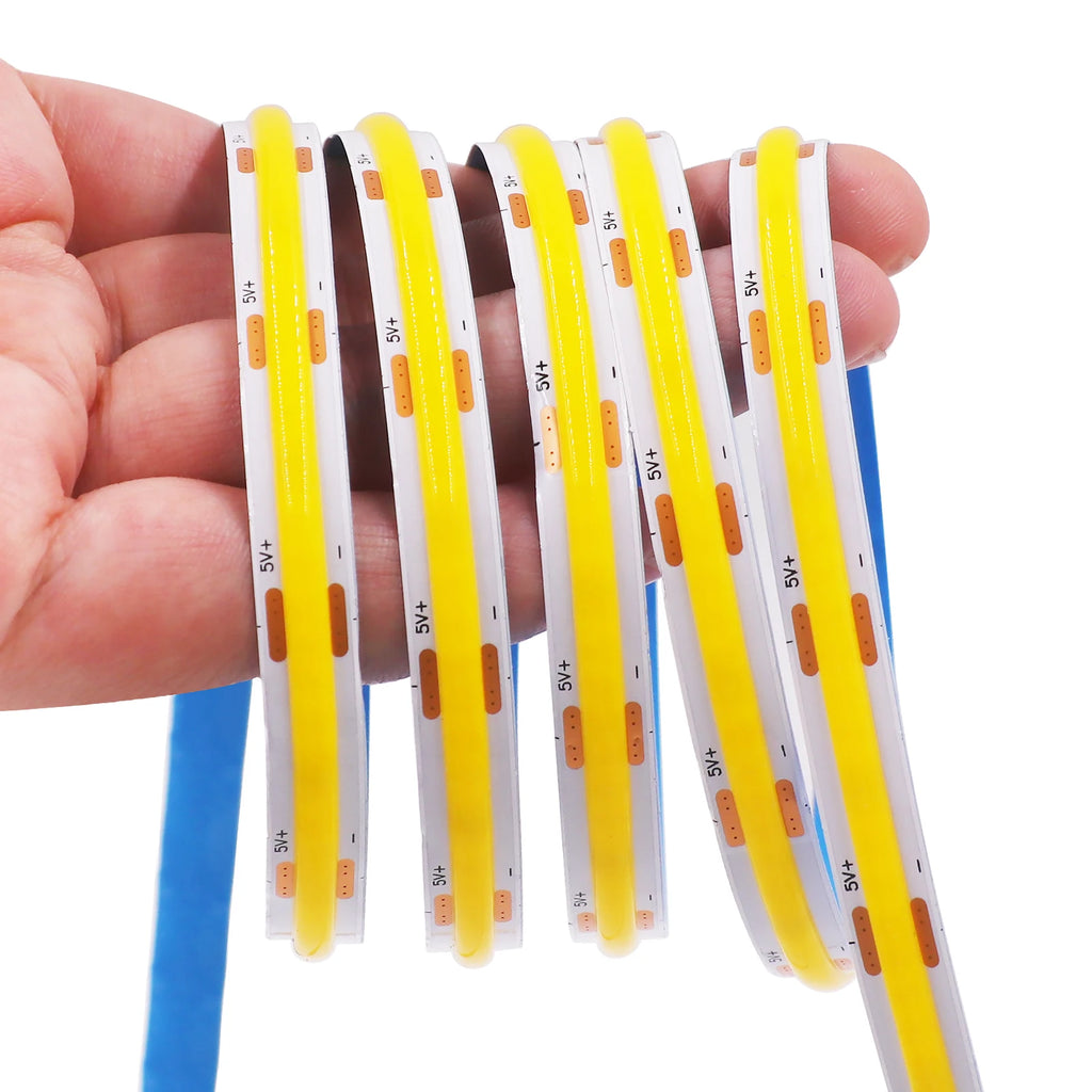 5V COB LED Strip High Density 320LEDs/m USB LED Light Red Green Blue Pink Ice Blue Warm White Flexible Led Tape TV Backlights