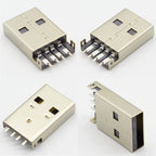 10pcs/lot USB Data Interface 2.0 4Pin A Type USB Male Head Sinking Board Patch Plug Socket Soldering Wire