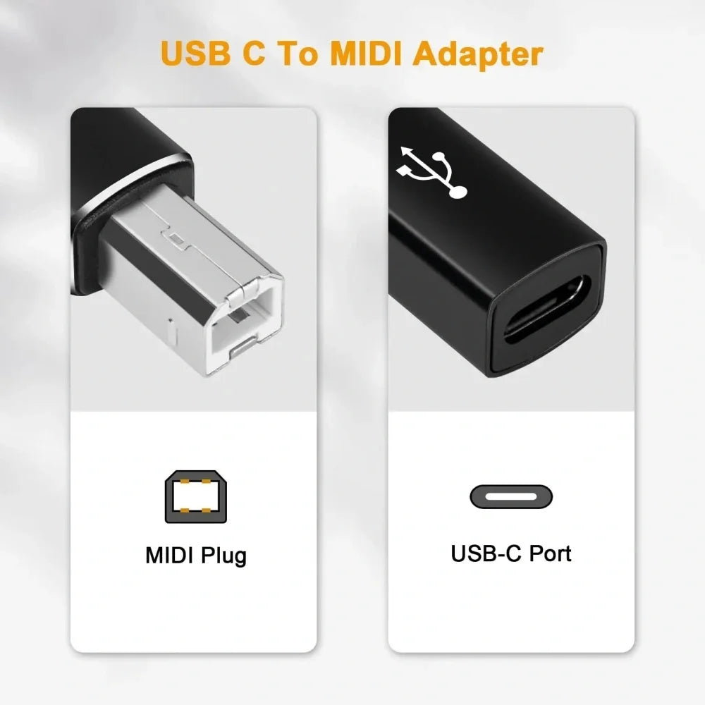 USB B Male to USB Type C Female Adapter For MIDI Controller Data Transfer Converter For HP Canon Lexmark Printer Scanner Copier