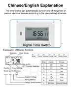 THC15A Digital Timer Switch Programmable Time Switch 30A DIN Rail Weekly Timer Relay 12V 24V 110V 220V LCD Controller