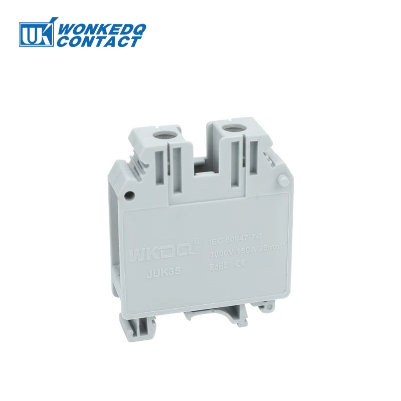 5Pcs UK35 Din Rail Terminal Block Screw 35mm² Wire Electrical Connector, Universal Feed-Through Strip Plug Connection UK 35