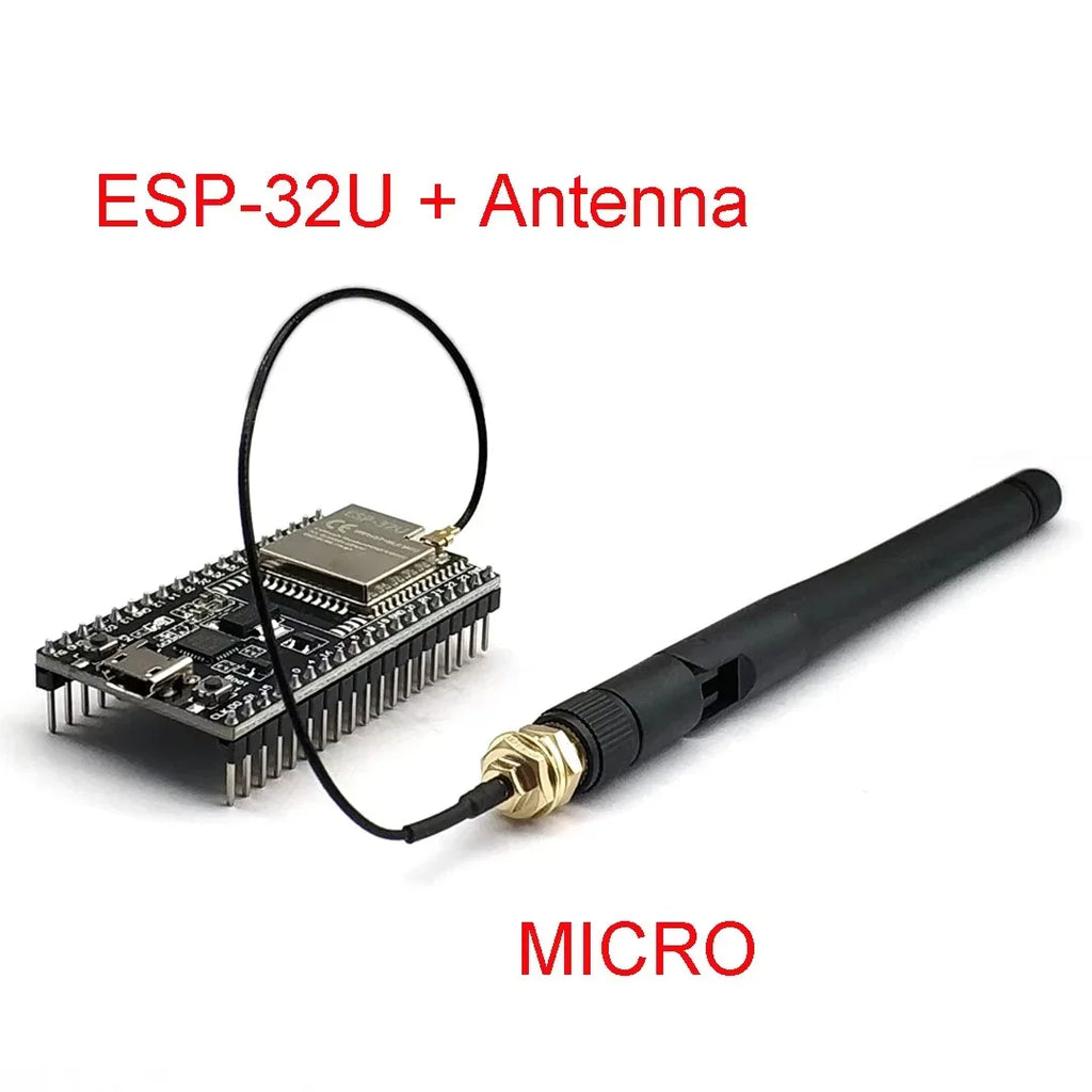 ESP32-WROOM-32U DevKitC WiFi Bluetooth IoT Development Board with 2.4G Antenna & Arduino+ Compatible for Wireless Programming