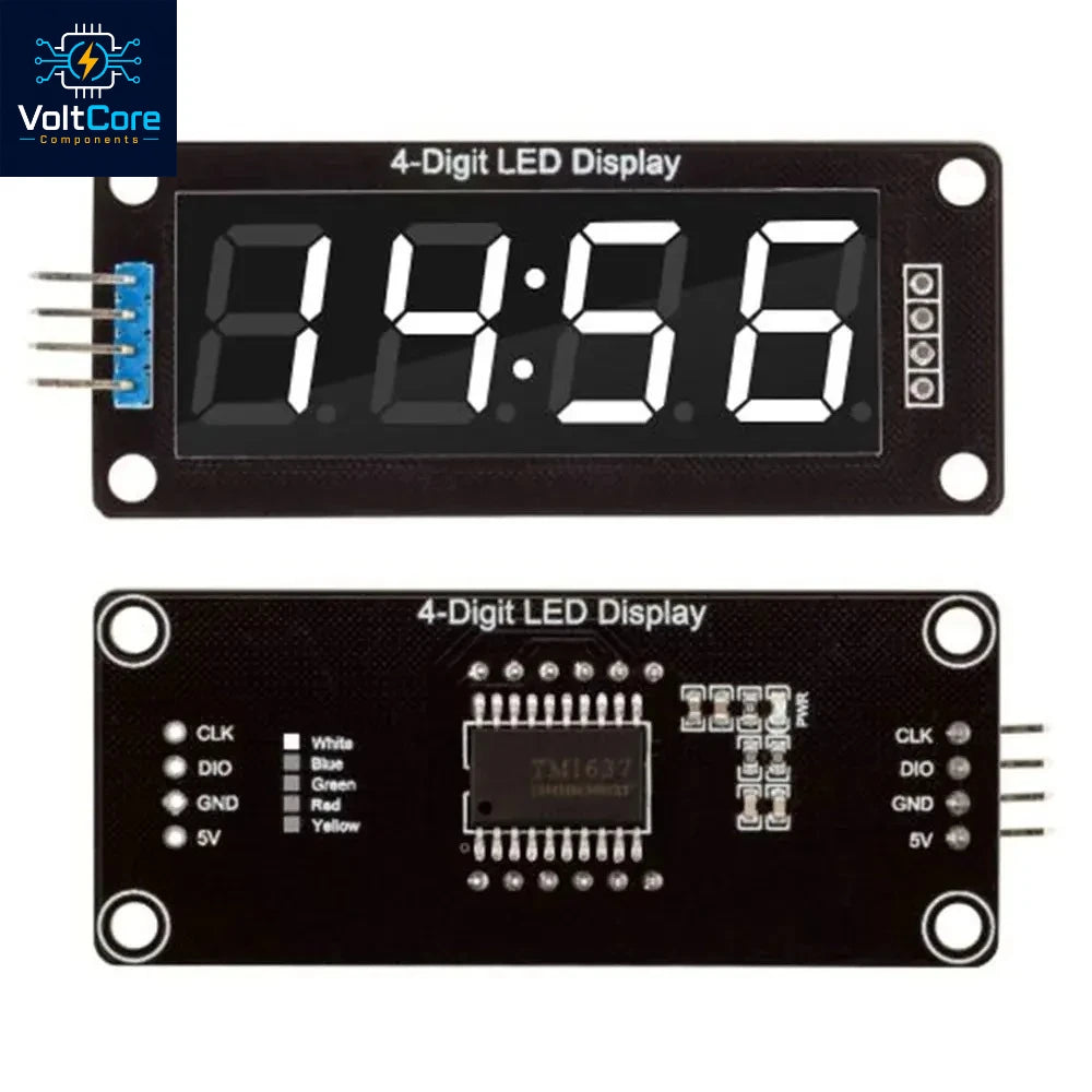 TM1637 LED Display Module for Arduino 4 Digit 7 Segment 0.56 inch Time Clock Indicator Tube Module Red Blue Green Yellow White