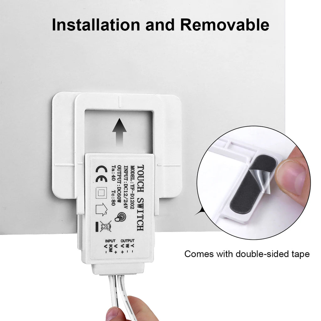 HOT DC12V-24V Dimmable Touch Sensor Switch For Single Color/ CCT Adjustable LED Strip Light Bathroom Mirror Backlight Switch