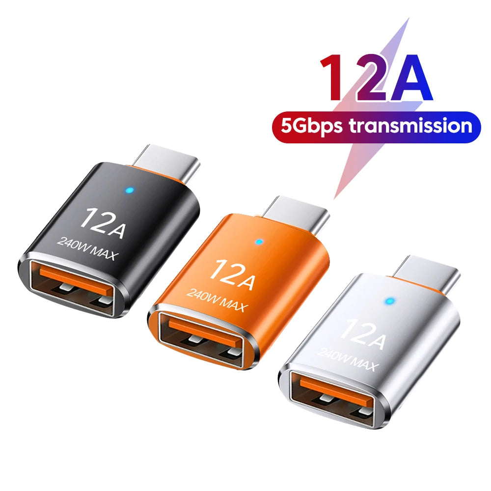 Type C To USB 3.0 OTG Adapter Fast Charging USB Female to Type C Male Converter Data Transfer For Iphone 15 Xiaomi Huawei Phone