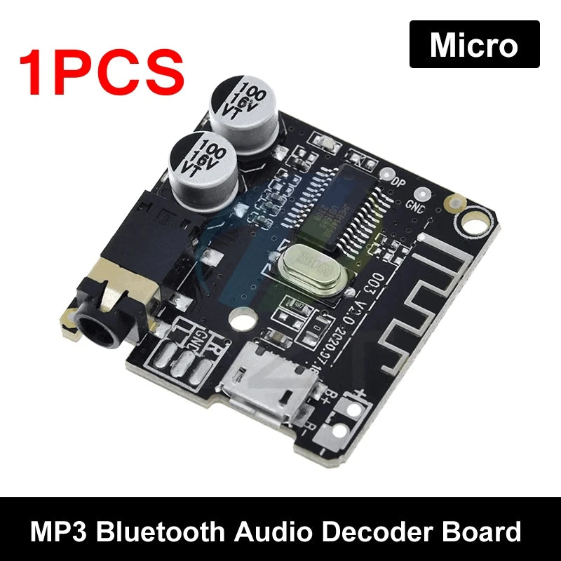 1/5PCS GREATZT DIY Bluetooth Audio Receiver Board Bluetooth 5.0 MP3 Car Audio Board Stereo Music Module 3.7-5V