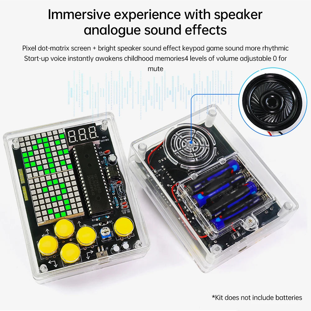 DIY Game Kit Retro Classic Electronic Production Kit Soldering Welding Tranning Set Snake Plane Racing Mini Pixel Game Console