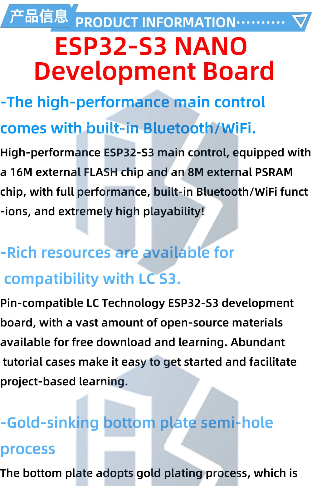ESP32-S3 NANO WIFI Bluetooth Development Board Type C ESP32-S3-N16R8 Module On-Board Antenna External 16M SPI FLASH 8M PSRAM
