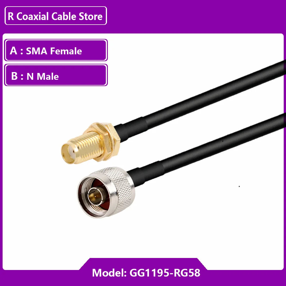 N Type To SMA RP SMA Male Female Connector Crimp for RG58 Cable Extension Jumper Pigtail L16 N To SMA Fast Delivery Brass RF