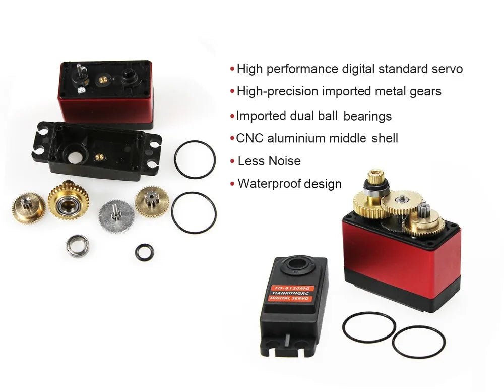 TD-8120MG 20KG Digital Servo Waterproof Metal Gear 180/270/360° High Torque for RC Car Remote Control Model Vehicle