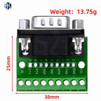 9pin Solderless Connectors DB9 RS232 Serial to Terminal Female Male Adapter Connector Breakout Board