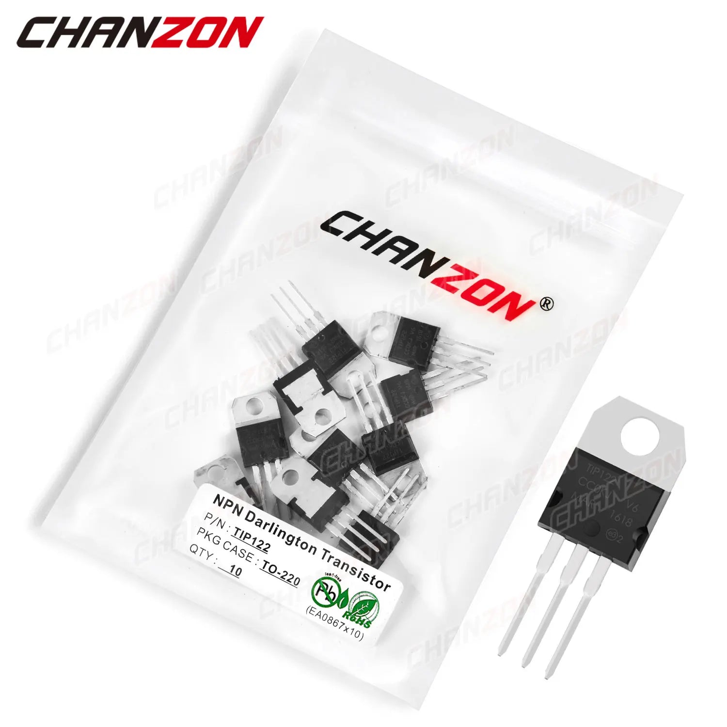 10pcs TIP122 TO-220 NPN Darlington Power Transistor Bipolar Junction BJT Powerful Triode Tube Fets 5A 100V Integrated Circuits