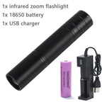 850nm/940nm IR Flashlight Infrared Illuminator Hunting Adjustable Focus Flashlight Night Vision Zoomable LED Infrared Torch